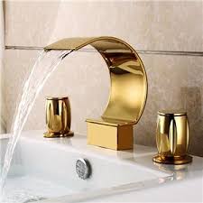 Contemporain Ti Pvd Robinet D Evier Double Poignees Trois Trous D Installation Lavabos Robinet Lavabo Bathroom Faucet