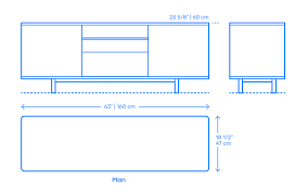 Tv Stand Media Console Dimensions Drawings Dimensions