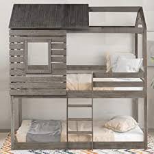 Walker edison orion urban industrial metal twin over loft bunk bed, twin size, silver 4.5 out of 5 stars 1,082 2 pc kit: Amazon Com Rustic Bunk Beds