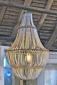Diy wood bead chandelier project | life on virginia street. White Wooden Bead Chandelier Antiques From Home Barn