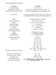 Project Management Pmp Formulas Project Management Project Management Certification Program Management