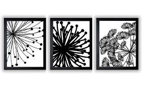 Black And White Framed Art For Bathroom Black White Flower Print Flowers Dandelion Set Of 3 Art Prints Etsy Modern Wall Decor Lime Green Bathrooms Decor