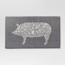 animal icon kitchen mat gray