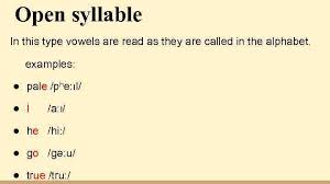 But this skill is less widely taught these days. Four Types Of Syllables In English Eali 9