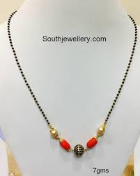 7 Grams Black Beads Chain Mangalsutra Black Beads Mangalsutra Design Black Beaded Jewelry Black Beads