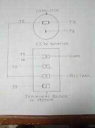 Capacitor start capacitor run (cscr) with ptc relay wiring diagram. Wiring Electric Motor To Run Cw Without Name Plate Or Diagram Information Other Than My Diagram Of It Running Ccw Electrical Engineering Stack Exchange