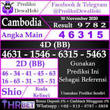 Prediksi Togel Cambodia 30 November 2020 11 Desember Taiwan Desember