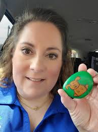 I found this ADORABLE rock at Weis today! My reindeer dragon thought it was  super cute too! Going to rehide later with my youngest son!