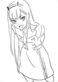 Keep your kids busy doing something fun and creative by printing out free coloring pages. Zero Two Coloring Pages Coloring Home