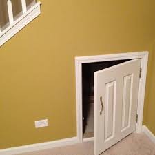 Access Door For Under Stair Storage With Images Attic House Attic Renovation Attic Doors