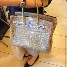 I Die Hermes Gris Tourterelle With Pink Lining 30cm Crocodile Birkin Birkin Hermes Crocodile Bag Birkin Bag