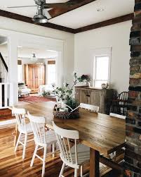 Farmhouse Tour Love The Big Wood Table And White Chairs White Chairs Wood Table Kitchen Table Wood White Chair