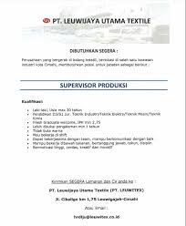 Dan karena jumlah usia produktif yang tidak sebanding dengan kebutuhan sdm, jerman juga membuka diri bagi tenaga kerja asing. Lowongan Pt Leuwijaya Utama Textile Pt Leuwitex Career Development Center Unikom