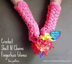 March 2, 2014 by cindy Crochet Shell N Chains Fingerless Gloves Free Crochet Pattern