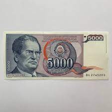 Josip Broz Tito Yugoslavia 5000 Dinara Banknote Serbia Etsy Bank Notes Serbia Japan Post