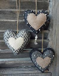 Handmade Heart Ornament Beautiful Grey Heart Valentines Day Gift Mothers Day Gift Fathers Day Gift Home Decor Felt Crafts Christmas Xmas Crafts Felt Christmas Decorations