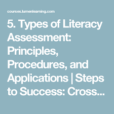 5 Types Of Literacy Assessment Principles Procedures And Applications Steps To Success Crossing The Bridge Literacy Assessment Steps To Success Literacy
