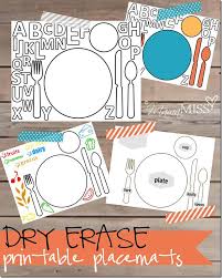 Free Printable Dry Erase Placemats Placemats Kids Dry Erase Placemat Printables Kids