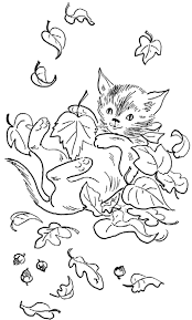 I Have Download Cat Playing Leaf Fall Coloring Page Fall Coloring Pages Coloring Pages Christmas Coloring Sheets