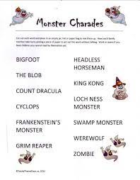 Monster Charades Printable Halloween Party Games Activities Halloween Class Party Halloween Party Games