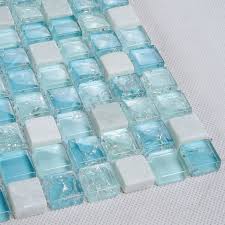blue crackle glass and white stone