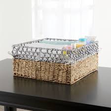 Open Weave Large Changing Table Basket Reviews Crate And Barrel Basket And Crate Kids Storage Bins Home Decor Baskets