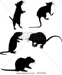 Five Rat Silhouettes Poster Rat Silhouette Halloween Stencils Printable Halloween Decorations