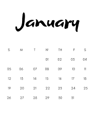 January 2020 A4 Printable Calendar Monthly Calendar Template Calendar Template Calendar Printables