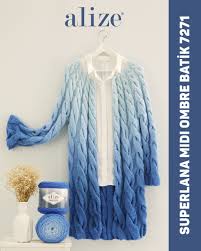 Superlana Midi Ombre Batik Cardigan Batik Orgu Renkler