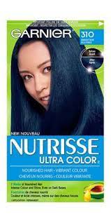 Garnier Nutrisse Ultra Color Darkest Blue 310 Darkest Blue Garnier Hair Color Black Hair Dye Dyed Hair Blue