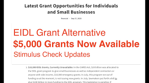 5000 Grant Opportunities Eidl Grant And Stimulus Check Alternative Youtube