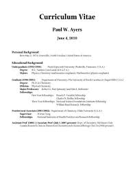 A graduate cv is an ideal format for university students, graduates and young professionals who possess at. Curriculum Vitae Department Of Chemistry Mcmaster University