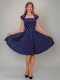 Petticoat Kleid Outfit Josy Nacht Blau Weiss