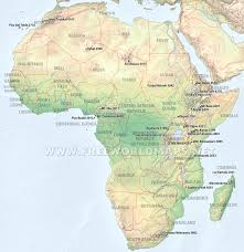 The lake covers an area about 32,900 square km (12,700 square miles). Geographical Map Of Africa