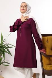 Kollari Firfirli Tunik Tunik Moda Stilleri
