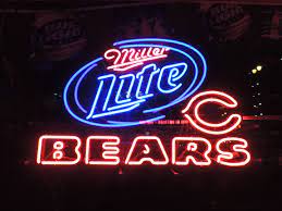 Neon Beer Sign Chicago Bears Nfl Football Miller Lite Neon Beer Signs Custom Neon Lights Beer Signs