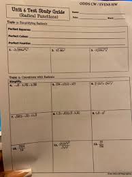 Unit test study guide answers. Odds Cw Evens Hw Name Date Unit 6 Test Study Guide Chegg Com