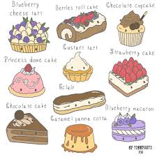 Cute Dessert Clip Art Set Cake Macaron Sweets Ilustracao De Bolos Desenhos De Alimentos Design De Bonecos Animados