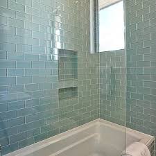 Get inspiration and ideas for home projects to build, remodel or decorate. Blue Glass Subway Tile Tub Surround Design Ideas
