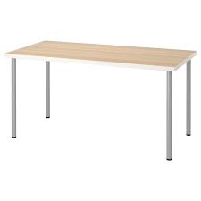 Linnmon Adils Table White White Stained Oak Effect Silver Color 59x29 1 2 Ikea Ikea Desk Top White Stain