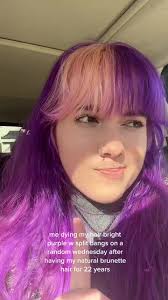 no ragrets #hairtok #haircolor #purplehair #splitbangs