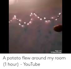 A potato flew around my room is a vine meme that became popular in late 2014. 25 Best Memes About A Potato Flew Around My Room Song Lyrics Meme A Potato Flew Around My Room Song Lyrics Memes