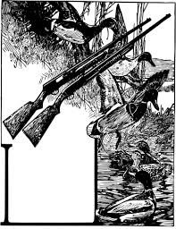 Vektor Der Ente Und Waffe Thematische Rahmen Zeichnen Public Domain Vektoren