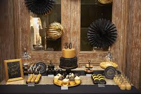 Black Gold 30th Dessert Table By Aimee Dunne Events Weddings Photography By Abi Chadw Black And Gold Party Decorations Black Gold Party Gold Dessert Table