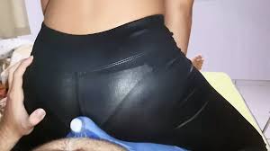 Dry Humping in a Full Leather Outfit Leather Leggings Ass Job Cum in Pants