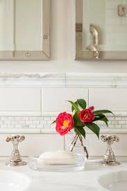 2x12 focus metal liner oil rubbed bronze. Master Bath With White Subway Tiles With Marble Pencil Tiles And Mosaic Marble Border Tiles Transitional Bathroom