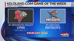 Lincoln to host Brandon Valley in Livestream Game of the Week - YouTube