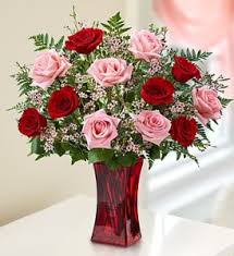 Flowers say love in any season. Red And Pink Dozen Roses Valentine S Day In Keystone Heights Fl Flower Petals