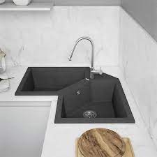 This kitchen sink design is inspired by the kitchen design of some resort in dahab, egypt. Double Kitchen Sink Supreme E830 Mundilite With Drainboard Composite Overmount