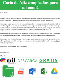 Carta De Feliz Cumpleanos Para Mama Formatos Y Ejemplos